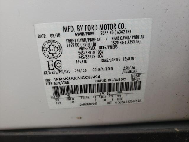 Photo 14 from auction – 2018 FORD EXPLORER P with VIN 1FM5K8AR7JGC57494
