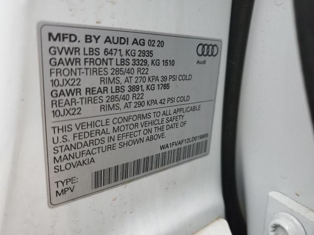 Photo 14 from auction – 2020 AUDI Q8 PRESTIG with VIN WA1FVAF12LD019805