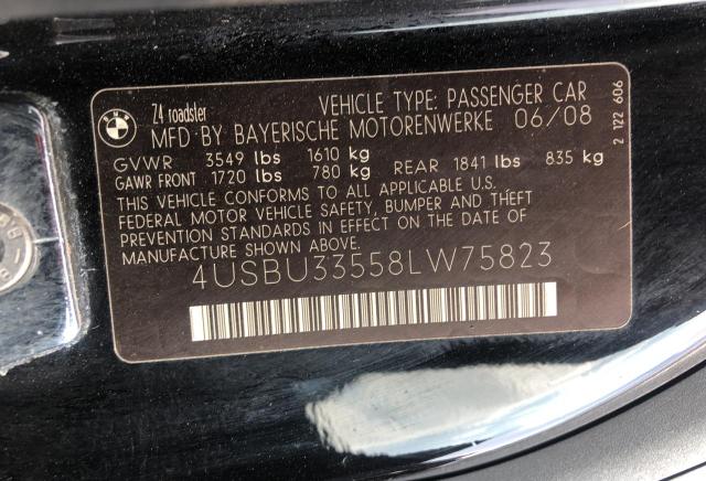 Photo 10 from auction – 2008 BMW Z4 3.0 with VIN 4USBU33558LW75823
