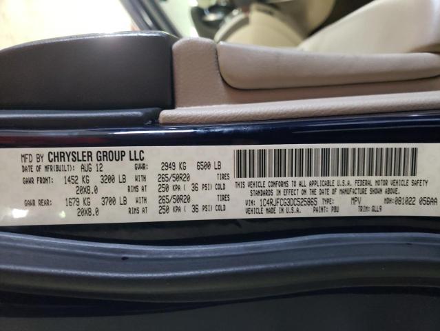 Photo 14 from auction – 2013 JEEP GRAND CHER with VIN 1C4RJFCG3DC525865