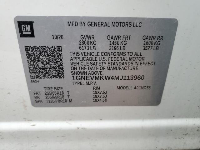 Photo 14 from auction – 2021 CHEVROLET TRAVERSE L with VIN 1GNEVMKW4MJ113960
