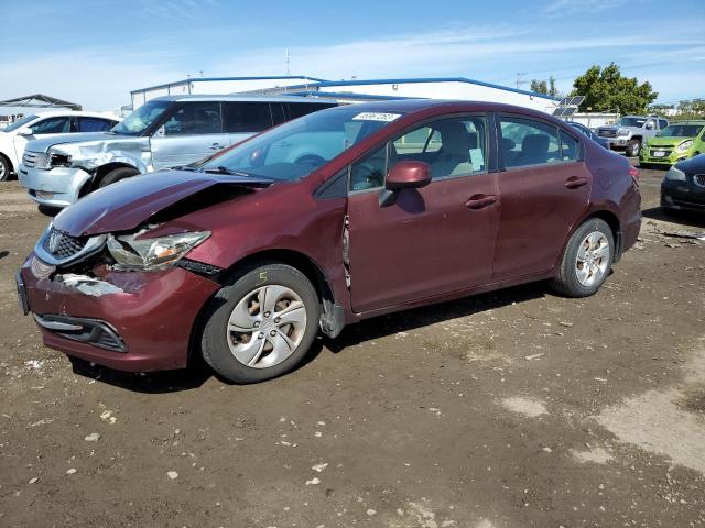 HONDA CIVIC LX 2013 with VIN 19XFB2F58DE290486 - Photo from auction