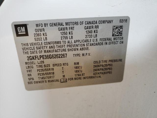 Photo 14 from auction – 2016 GMC TERRAIN SL with VIN 2GKFLPE36G6262267