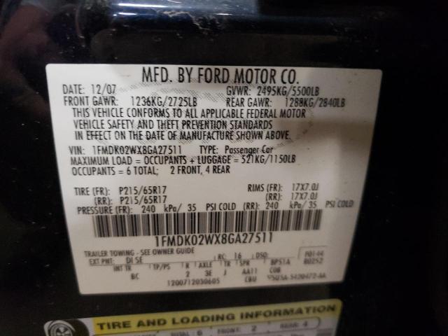 Photo 14 from auction – 2008 FORD TAURUS X S with VIN 1FMDK02WX8GA27511
