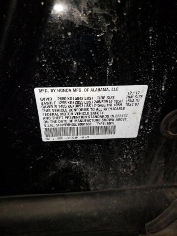 Photo 14 from auction – 2018 HONDA PILOT EXL with VIN 5FNYF6H55JB001832
