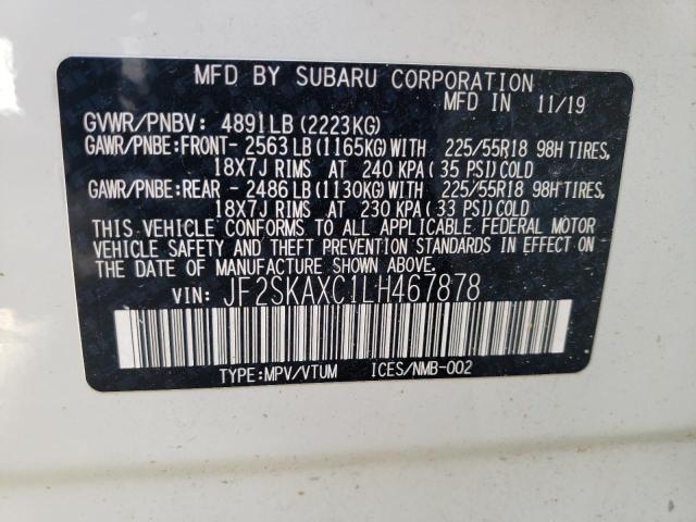 Photo 14 from auction – 2020 SUBARU FORESTER T with VIN JF2SKAXC1LH467878