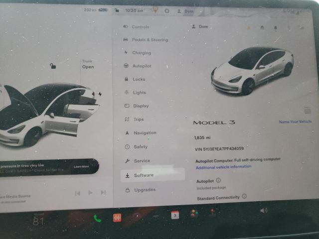 Photo 9 from auction – 2023 TESLA MODEL 3 with VIN 5YJ3E1EA7PF434059