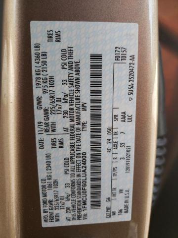 Photo 14 from auction – 2020 FORD ESCAPE S with VIN 1FMCU0F60LUA24000