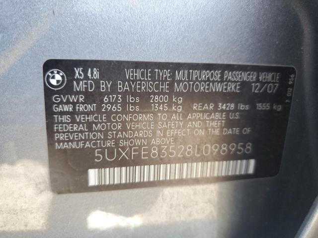 Photo 14 from auction – 2008 BMW X5 4.8I with VIN 5UXFE83528L098958