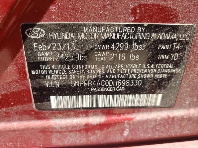 Photo 10 from auction – 2013 HYUNDAI SONATA GLS with VIN 5NPEB4AC0DH698330