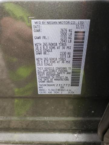 Photo 14 from auction – 2023 NISSAN PATHFINDER with VIN 5N1DR3BD4PC231772