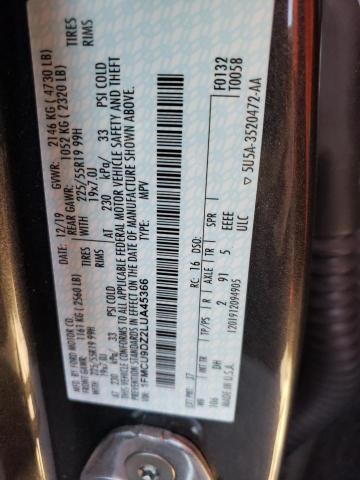 Photo 14 from auction – 2020 FORD ESCAPE TIT with VIN 1FMCU9DZ2LUA45366