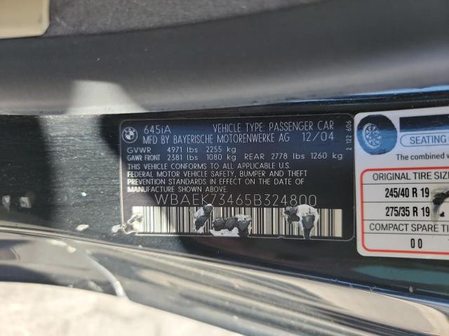 Photo 10 from auction – 2005 BMW 645 CI AUT with VIN WBAEK73465B324800
