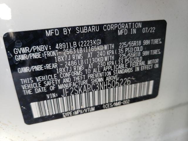 Photo 14 from auction – 2022 SUBARU FORESTER L with VIN JF2SKAPC3NH505226