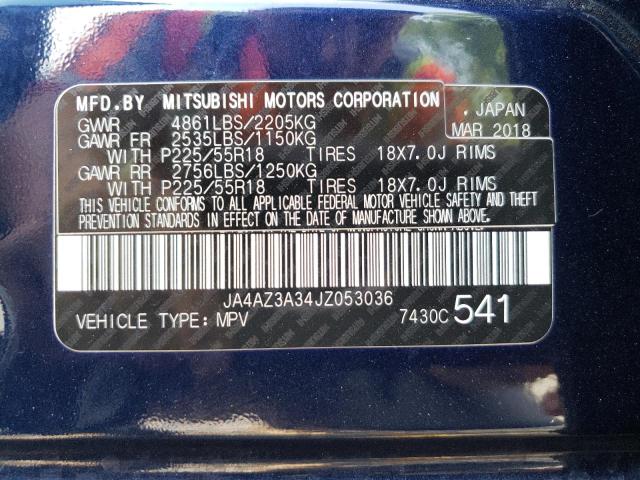 Photo 14 from auction – 2018 MITSUBISHI OUTLANDER with VIN JA4AZ3A34JZ053036