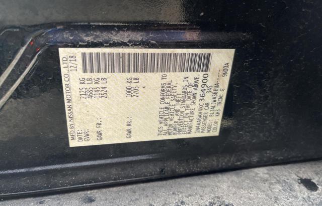 Photo 10 from auction – 2019 NISSAN MAXIMA S with VIN 1N4AA6AV4KC364900