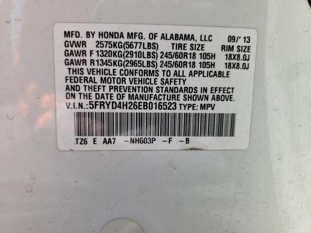 Photo 14 from auction – 2014 ACURA MDX with VIN 5FRYD4H26EB016523