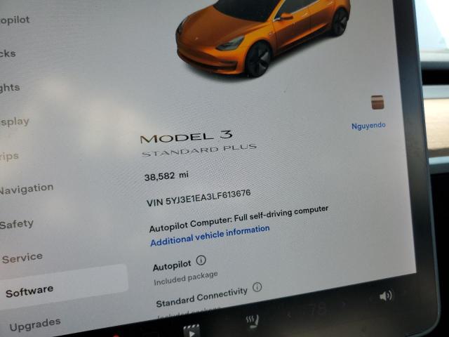 Photo 9 from auction – 2020 TESLA MODEL 3 with VIN 5YJ3E1EA3LF613676