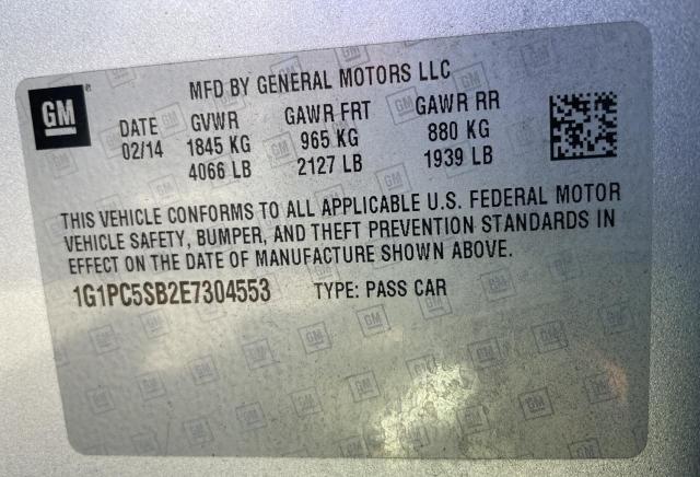 Photo 10 from auction – 2014 CHEVROLET CRUZE LT with VIN 1G1PC5SB2E7304553