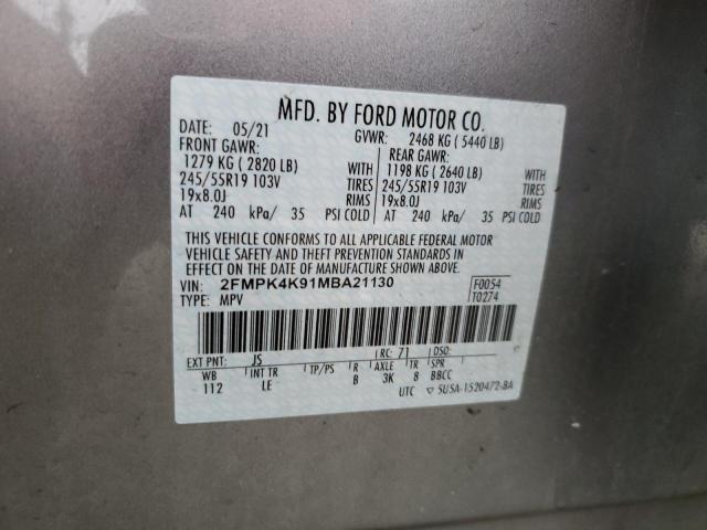 Photo 14 from auction – 2021 FORD EDGE TITAN with VIN 2FMPK4K91MBA21130