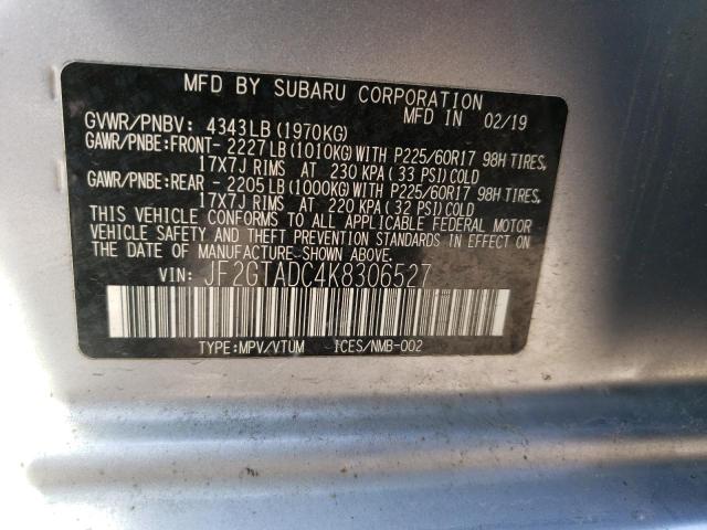 Photo 14 from auction – 2019 SUBARU CROSSTREK with VIN JF2GTADC4K8306527