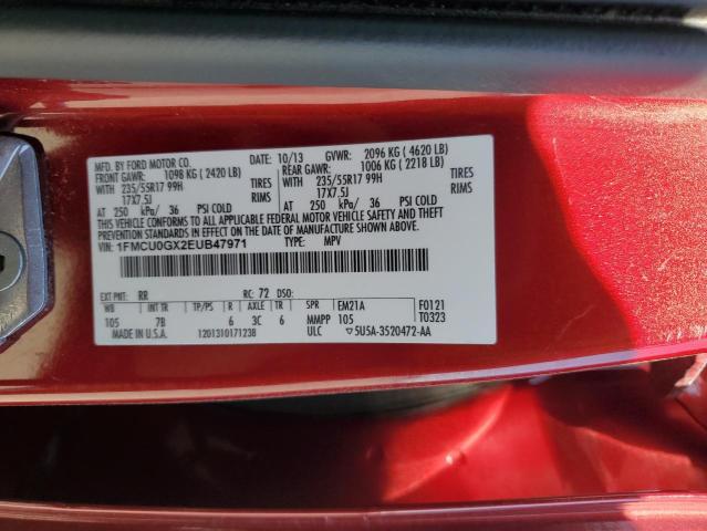 Photo 14 from auction – 2014 FORD ESCAPE SE with VIN 1FMCU0GX2EUB47971