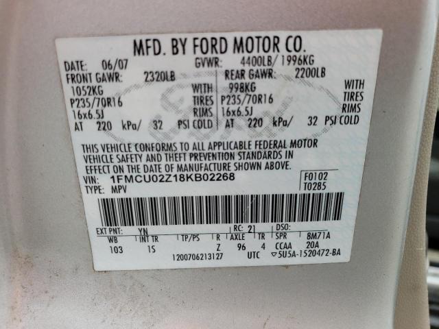 Photo 14 from auction – 2008 FORD ESCAPE XLS with VIN 1FMCU02Z18KB02268