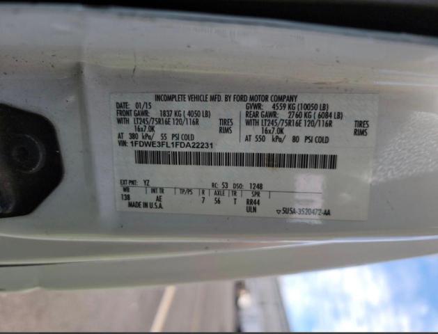 Photo 10 from auction – 2015 FORD ECONOLINE with VIN 1FDWE3FL1FDA22231