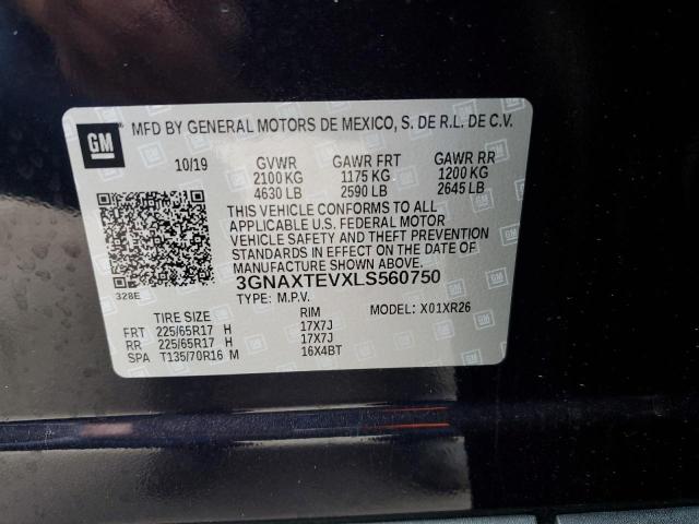 Photo 14 from auction – 2020 CHEVROLET EQUINOX LT with VIN 3GNAXTEVXLS560750