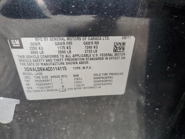 Photo 14 from auction – 2012 CHEVROLET EQUINOX LT with VIN 2GNALDEK4C6114115