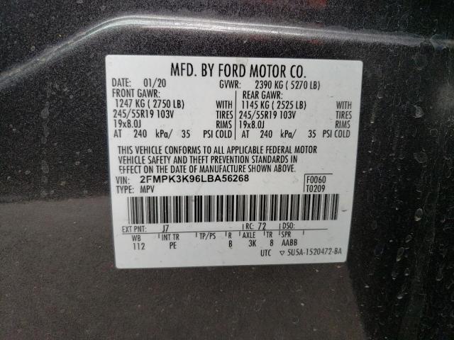 Photo 14 from auction – 2020 FORD EDGE TITAN with VIN 2FMPK3K96LBA56268