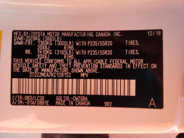 Photo 14 from auction – 2019 LEXUS RX 350 BAS with VIN 2T2ZZMCA7KC128152