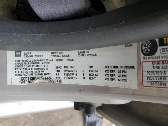 Photo 14 from auction – 2004 CHEVROLET COLORADO with VIN 1GCDT136148184144