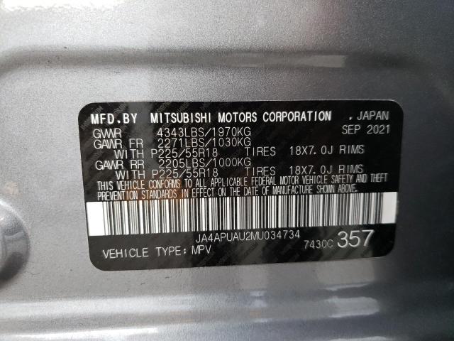 Photo 14 from auction – 2021 MITSUBISHI OUTLANDER with VIN JA4APUAU2MU034734
