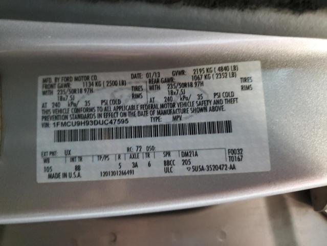 Photo 14 from auction – 2013 FORD ESCAPE SEL with VIN 1FMCU9H93DUC47595