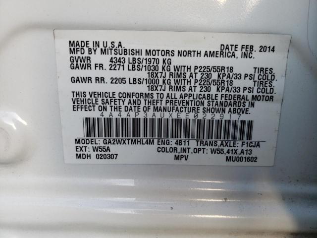 Photo 14 from auction – 2014 MITSUBISHI OUTLANDER with VIN 4A4AP3AUXEE022917