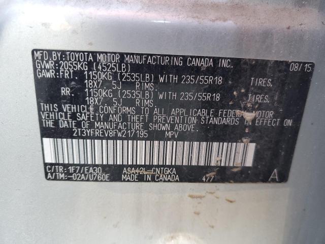 Photo 14 from auction – 2015 TOYOTA RAV4 LIMIT with VIN 2T3YFREV8FW217195