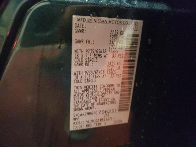 Photo 14 from auction – 2015 NISSAN PATHFINDER with VIN 5N1AR2MM6FC706251