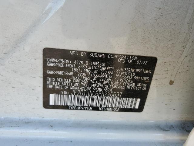 Photo 14 from auction – 2023 SUBARU CROSSTREK with VIN JF2GTHNC6PH220697
