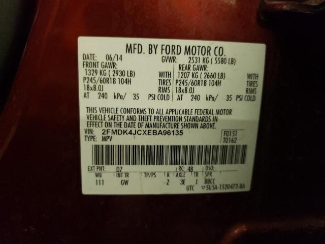 Photo 14 from auction – 2014 FORD EDGE SEL with VIN 2FMDK4JCXEBA96135