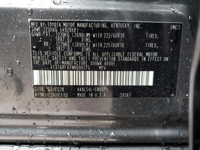 Photo 14 from auction – 2022 TOYOTA RAV4 SE with VIN 4T3T6RFV7NU099275