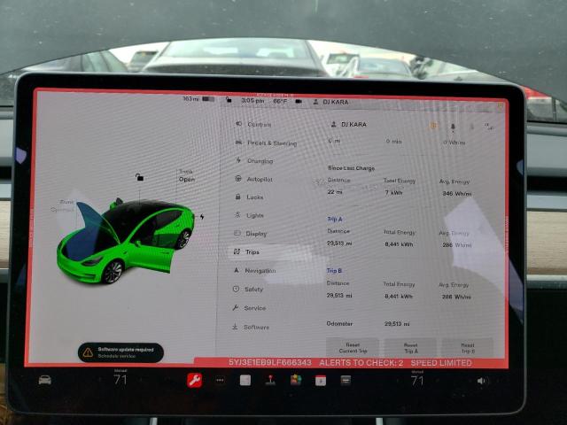 Photo 9 from auction – 2020 TESLA MODEL 3 with VIN 5YJ3E1EB9LF666343