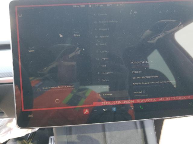 Photo 9 from auction – 2022 TESLA MODEL Y with VIN 7SAYGDEF2NF493744
