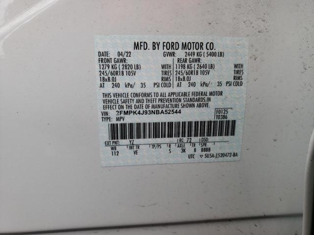 Photo 14 from auction – 2022 FORD EDGE SEL with VIN 2FMPK4J93NBA52544