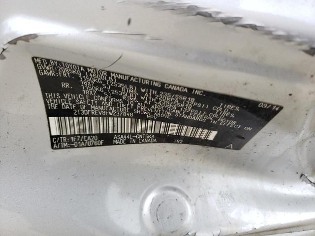 Photo 14 from auction – 2015 TOYOTA RAV4 LIMIT with VIN 2T3DFREV8FW237848