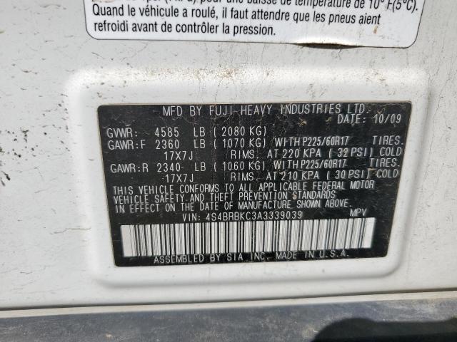 Photo 14 from auction – 2010 SUBARU OUTBACK 2. with VIN 4S4BRBKC3A3339039