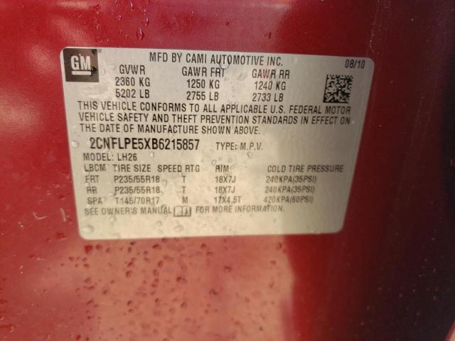 Photo 14 from auction – 2011 CHEVROLET EQUINOX LT with VIN 2CNFLPE5XB6215857