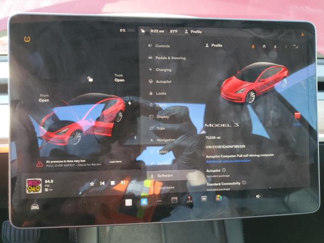 Photo 9 from auction – 2022 TESLA MODEL 3 with VIN 5YJ3E1EA0NF186329