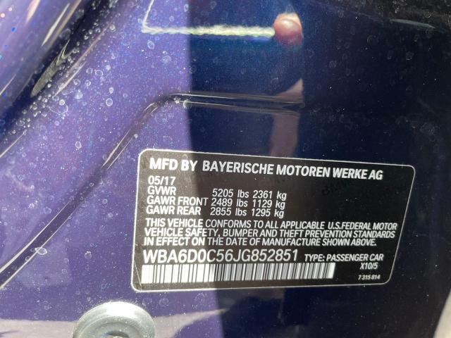 Photo 10 from auction – 2018 BMW 640 I GRAN with VIN WBA6D0C56JG852851