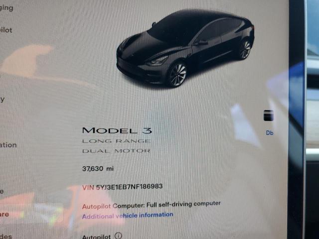 Photo 9 from auction – 2022 TESLA MODEL 3 with VIN 5YJ3E1EB7NF186983